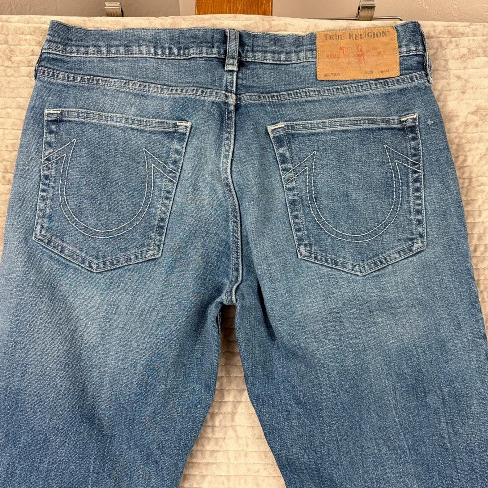 True Religion Geno Relaxed Slim Jeans Mens Size‎ 32 Blue Wash Denim - Picture 11 of 12